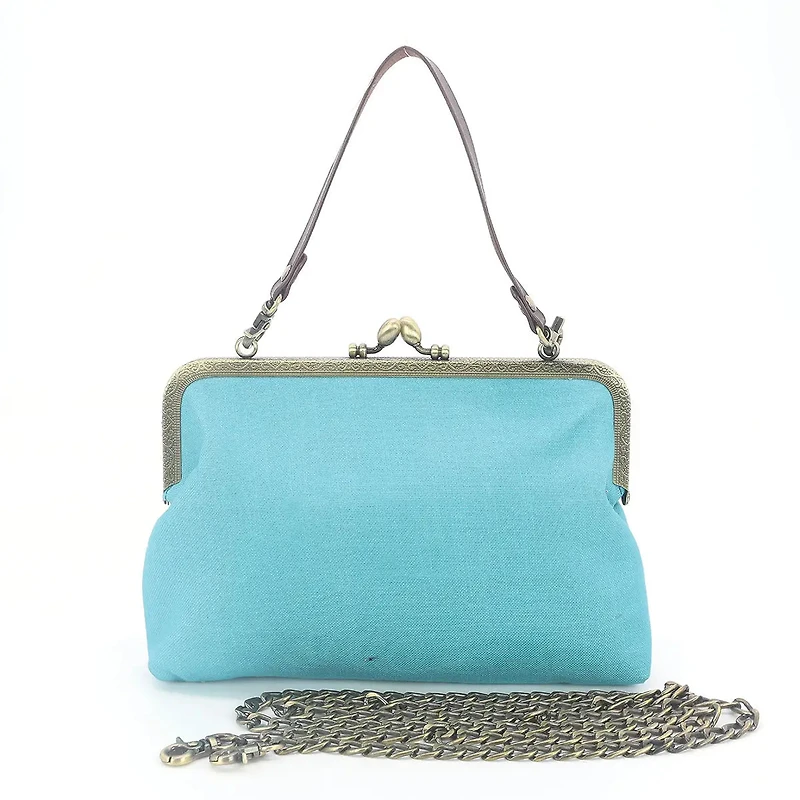 Octopus Kisslock Bag in Linen Blend