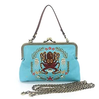 Octopus Kisslock Bag in Linen Blend