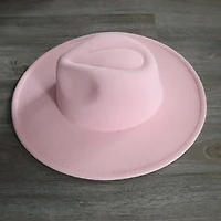 Rancher Wide Brim Fedora Hat Pink