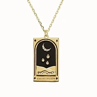 Tarot Card Necklace- Knight of Cups 14K Gold Stainless Steel