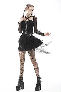 Punk Lace Irregular Mini Skirt