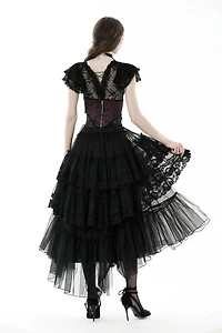 Punk Layered Frilly High Low Skirt