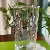 Gradient Cicada Wings Butterfly Wings Earrings
