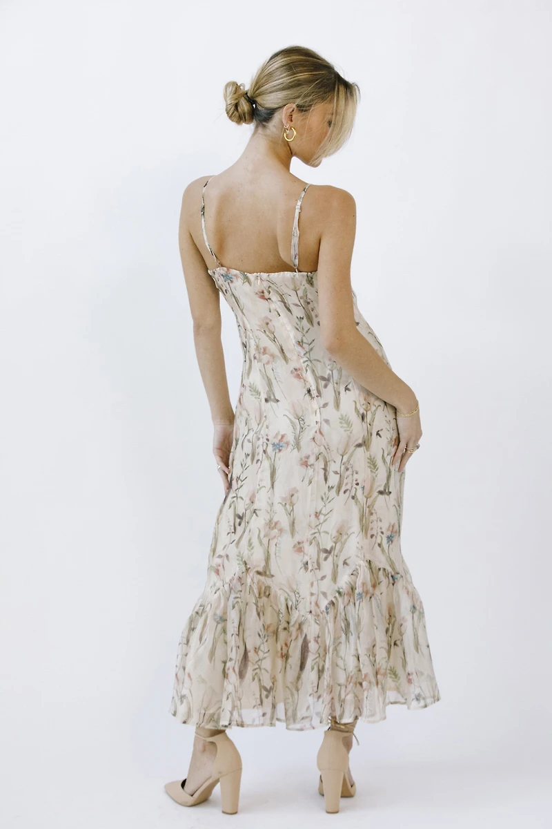 Floral Fishtail Midi Dress