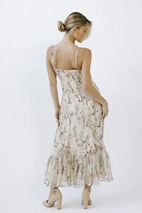 Floral Fishtail Midi Dress