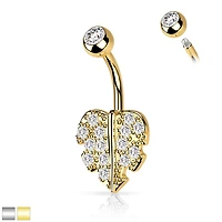 Leaf With Pave CZ Navel