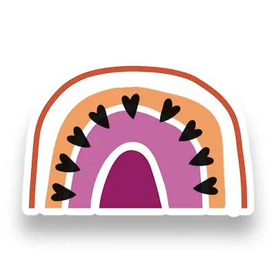 Lesbian Sketch Rainbow Sticker