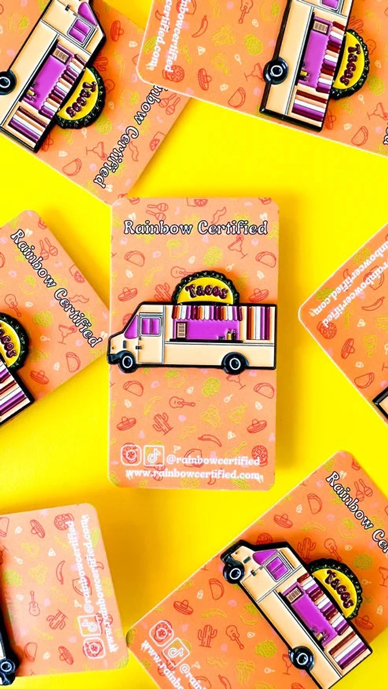 Pin de esmalte de camión de comida de taco lésbico