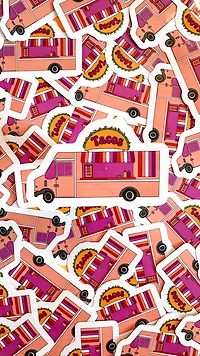 Camión de comida de tacos lesbianas Pegatina