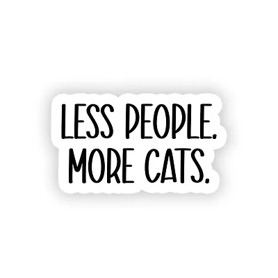 Less People More Cats Sticker