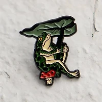 Leaf Umbrella - Frog Pin