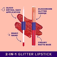 Quiet Riot 2in1 | Red-Clash | Glitter Lip Duo | Lip Paint