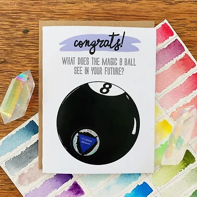 Rasca la bola mágica 8 Tarjetas de felicitación