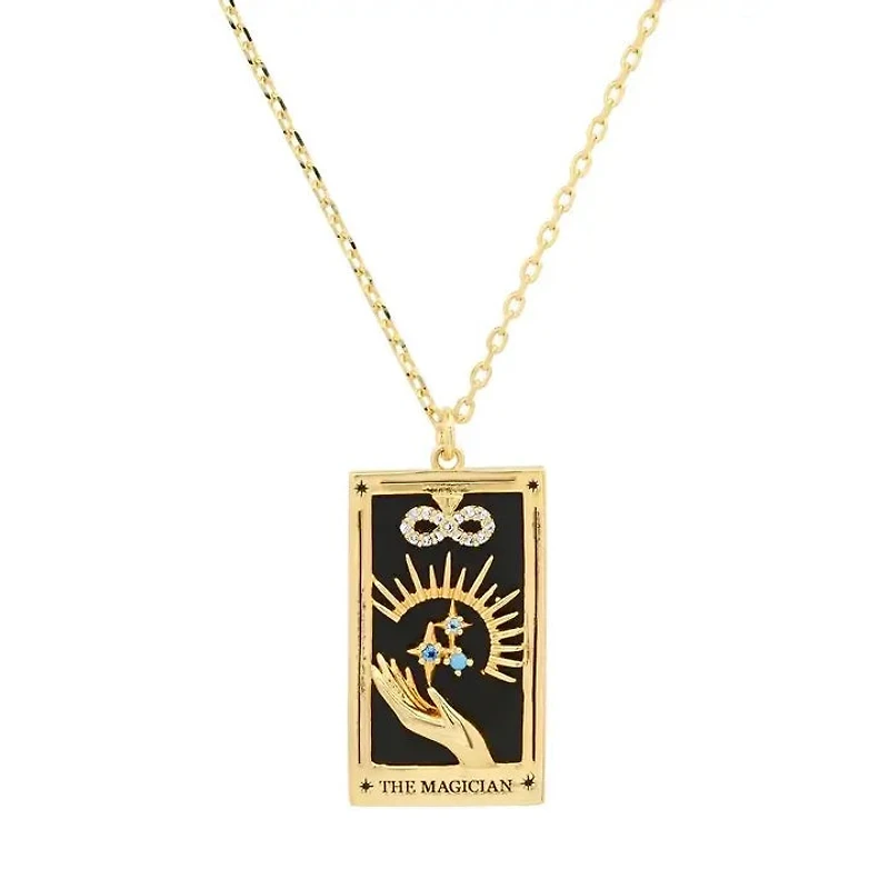 Tarot Card Necklace- Magician- 14K Gold Stainless Steel