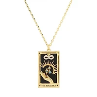 Tarot Card Necklace- Magician- 14K Gold Stainless Steel