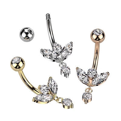Marquise & Round CZ With Mini Dangle