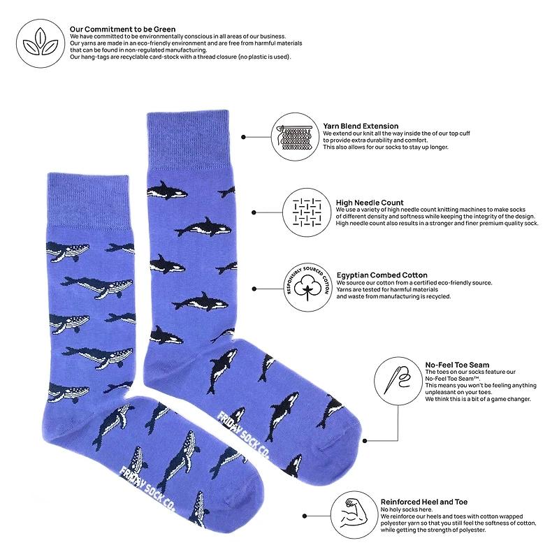 Humpback Whale & Orca Socks