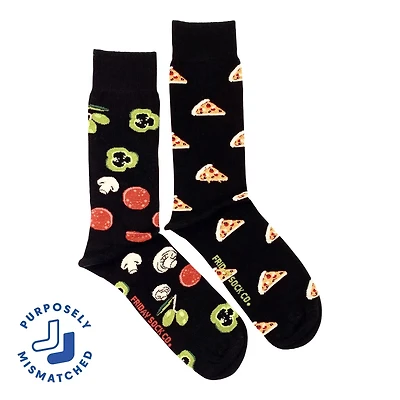 Black Pizza & Topping Socks