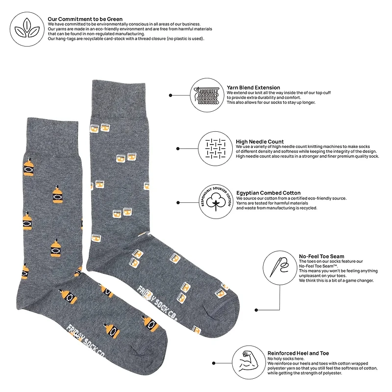 Whiskey & Glass Socks
