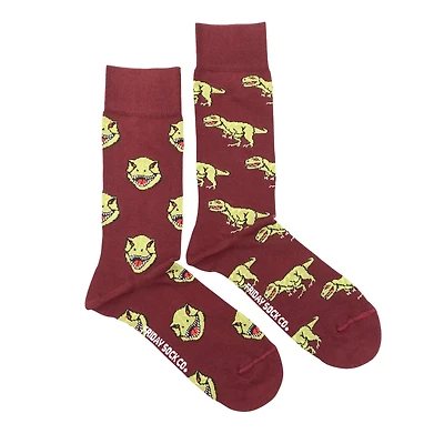 Dino Face & Side Mid-Calf Socks