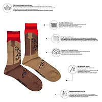 Cowboy Boot Mismatched Mid-Calf Socks