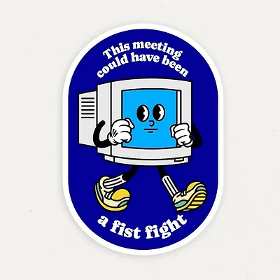 Meeting Fist Fight Funny Vinyl Sticker