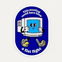Meeting Fist Fight Funny Vinyl Sticker