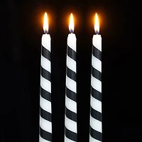 Set Of 3 Candy Cane Stripe Creepmas Taper Candles