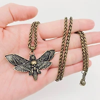 Skull Moth Pendant Necklace