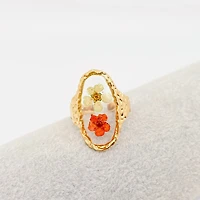 18K Gold Plated Stainless Steel Floral Ring