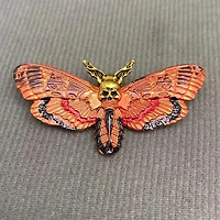 Enamel Skull Moth Brooch