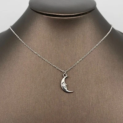 18K Gold Plated Ss Crescent Moon Charm Necklace
