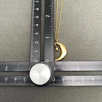 Moon Star Charm 18K Gold Plated S.Steel Necklace