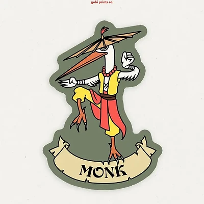 Monk Dungeons And Dragons Vinyl Sticker