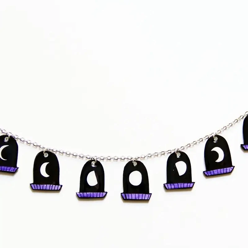 Moon Phase Window Necklace.
