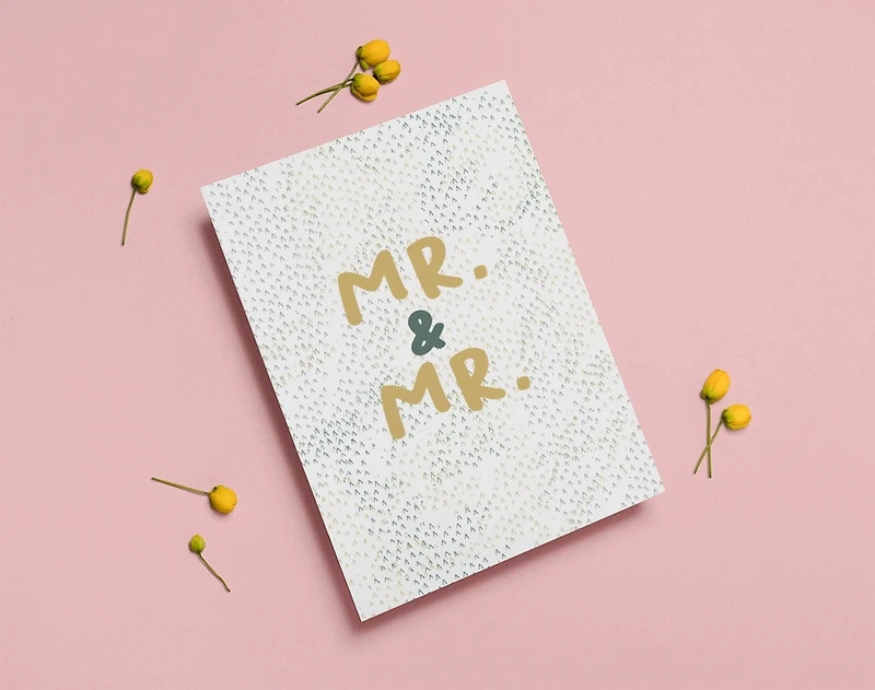 Tarjeta de boda Mr & Mr del mismo sexo