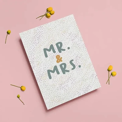 Mr. & Mrs, Modern Blank Wedding Card