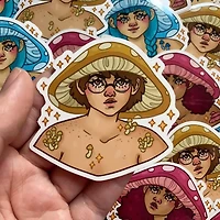 Mushroom Folks Yellow Sticker