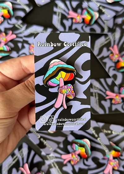 Mushroom Rainbow Pride Pin
