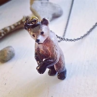 Kiau Porcelain Grizzly Pendant