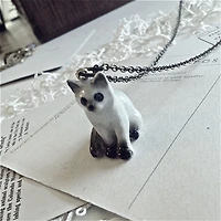 Akela Porcelain Kitten Pendant Necklace