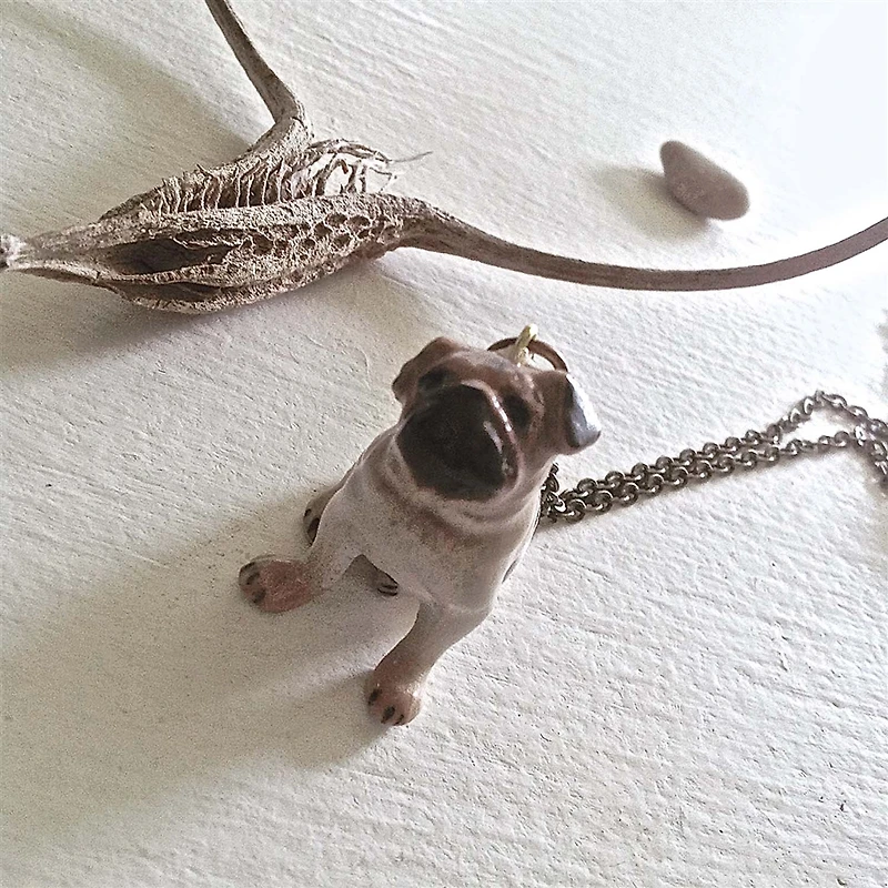 Pug Life Porcelain Pug Pendant