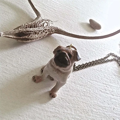 Pug Life Porcelain Pug Pendant
