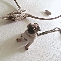 Pug Life Porcelain Pug Pendant