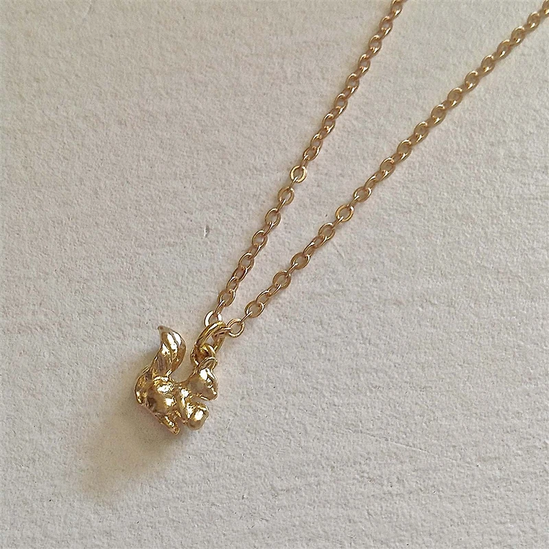 Nuts- Tiny Squirrel Necklace.