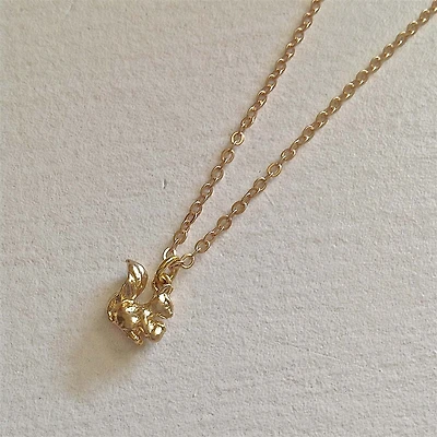Nuts- Tiny Squirrel Necklace.