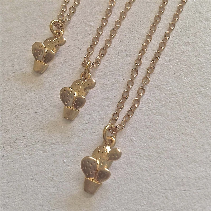 Ouch Potted Cactus Charm Necklace