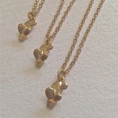 Ouch Potted Cactus Charm Necklace
