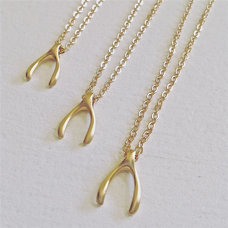 Wish Wishbone Pendant Necklace