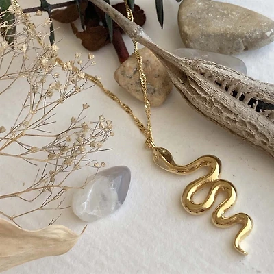 Snek Snake Charm DNA Chain Necklace